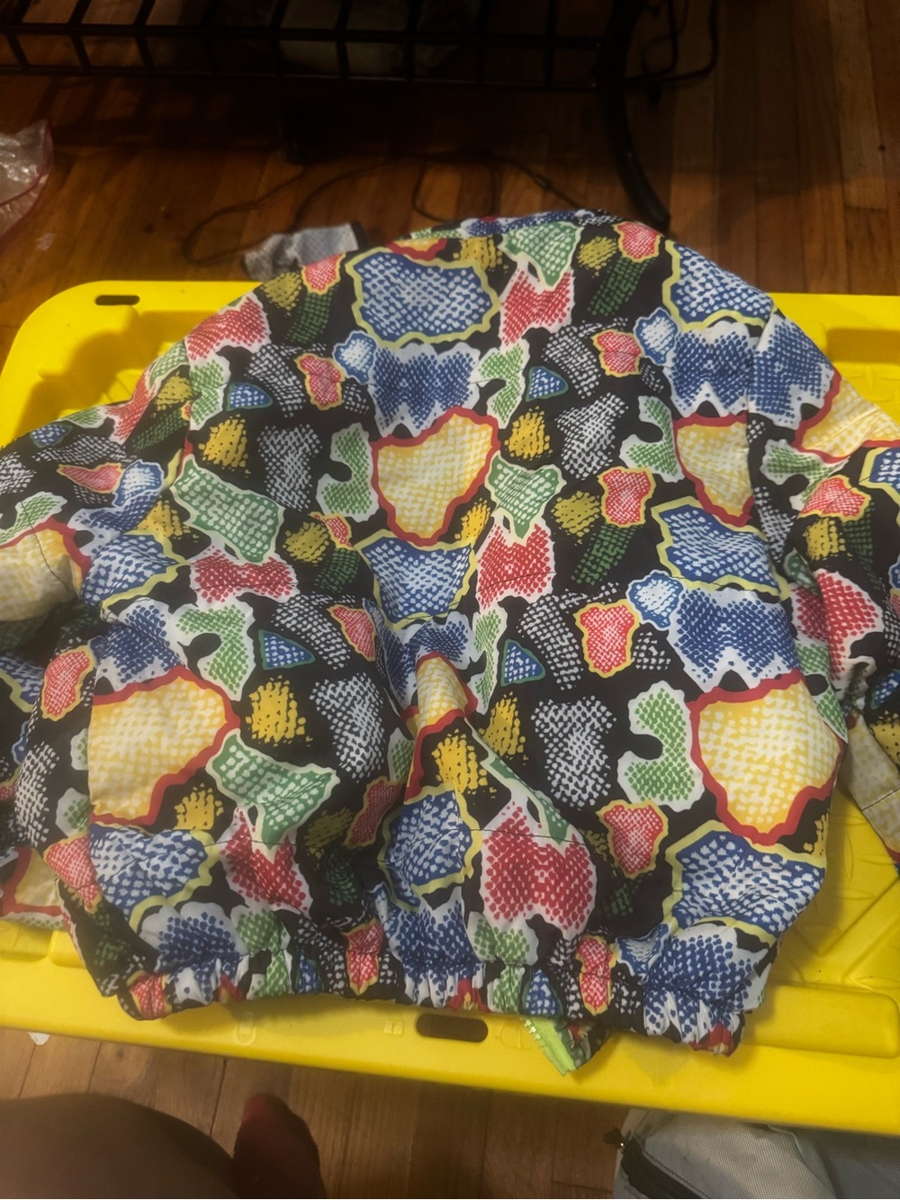 Colorful Abstract Print Puffer Jacket - Multicolor - Picture 5 of 5